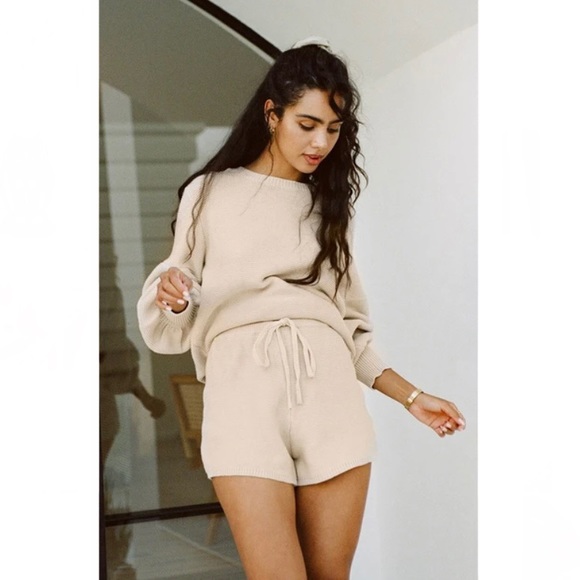 Sabo Skirt Pants - Sabo Skirt Mocha Knit Cotton Shorts